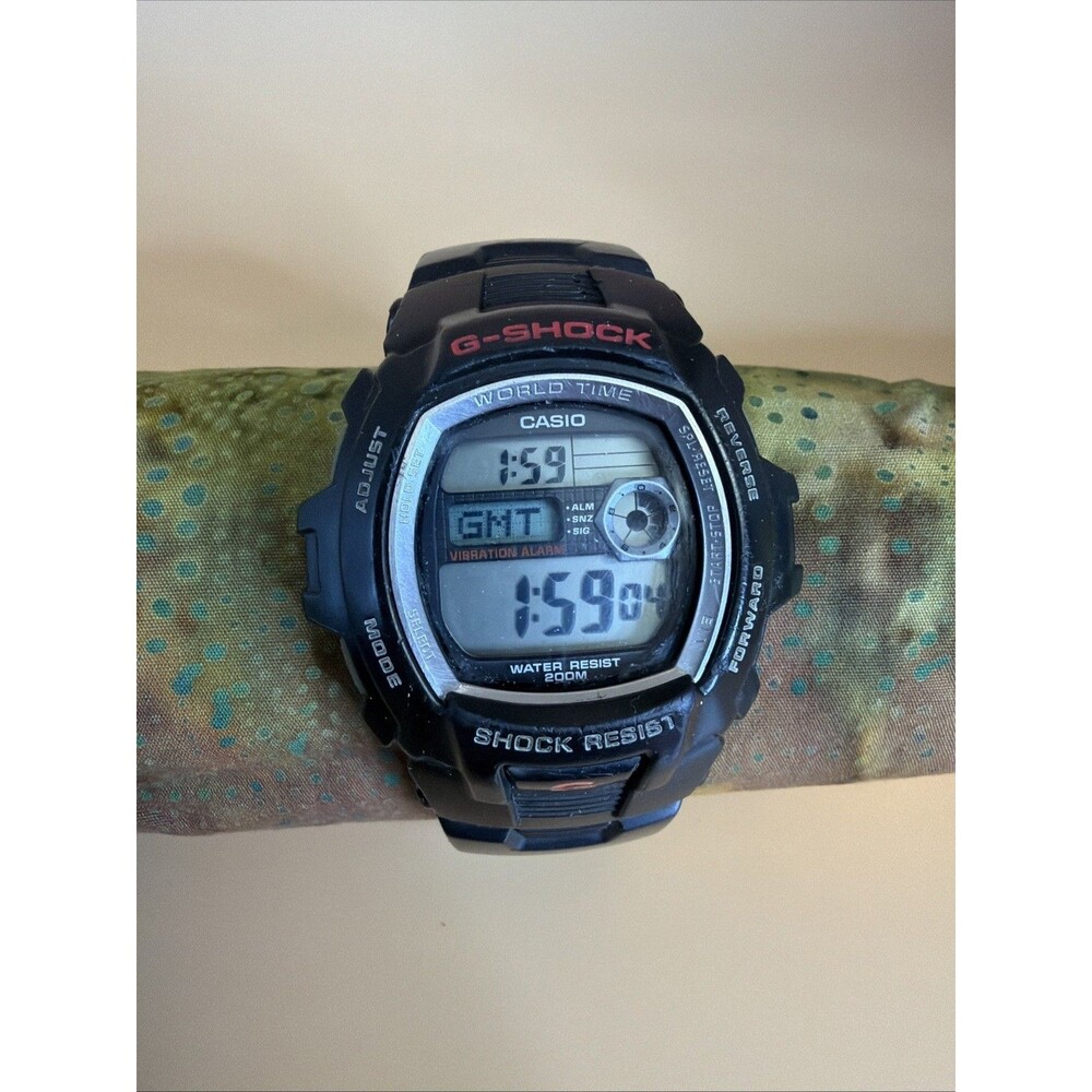 Casio G-7500 G-Shock Quartz Men's Watch Black Dial Digital Resin Band Excellent